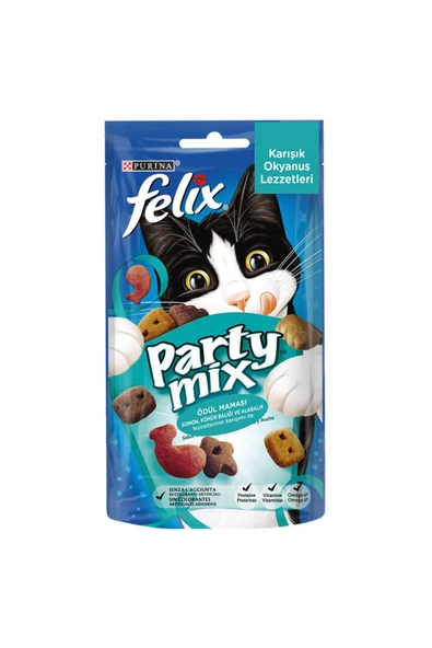 Felix Party Mix - Kedi Ödül Maması Somon & Kömür Balığı & Alabalık 60 G ürün görseli 1