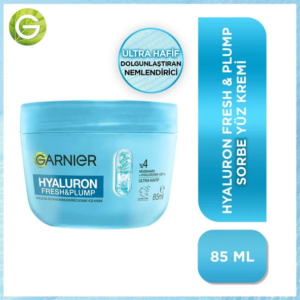 Garnier Hyaluron Fresh & Plump Dolgunlaştıran Nemlendirici Sorbe Yüz Kremi 85 ML, Vegan & Cruelty Free ürün görseli 1