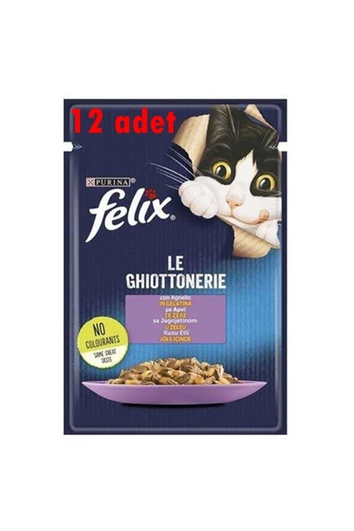 Felix Pouch Le Ghiottonerie Kuzu Etli Yaş Kedi Maması 85 Gr 12 Adet ürün görseli 1