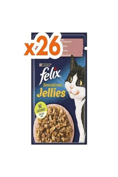 Felix Sensation Somon Ve Karidesli Kedi Yaş Mama 85 gr X 26 Adet ürün görseli 1