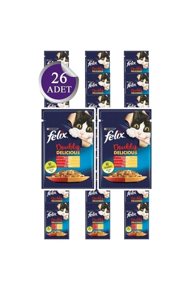 Felix Çifte Lezzet Sığretli&tavuklu 85 Gr. X 26 Adet (yeni Paket) ürün görseli 1