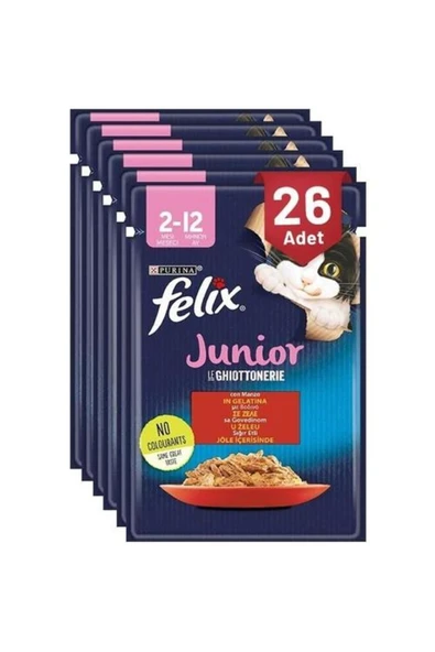 Felix Sığır Etli Yavru Kedi Yaş Maması 85 gr - 26 Adet ürün görseli 1