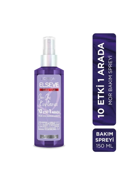 Elseve Color Vive Sarı Ve Rölleli Süper Saç Kurtarıcı Mor Sıvı Bakım Kremi 150.ml ürün görseli 1