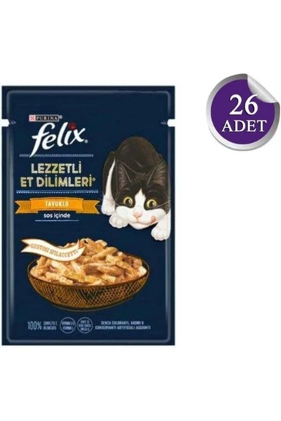 Pouch Tasty Shreds Tavuklu Lezzetli Et Dilimleri Yaş Kedi Maması 80 gr X 26 Adet ürün görseli 1