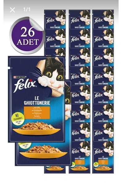 Felix Tavuklu Yetişkin Kedi Maması 85 Gr*26 Pket ürün görseli 1