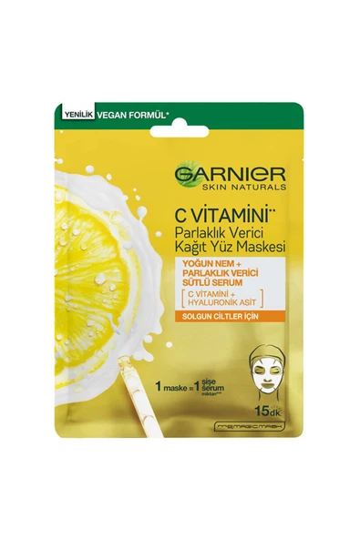 Garnier C Vitamini Parlaklık Verici Kağıt Yüz Maskesi 28 G ürün görseli 1