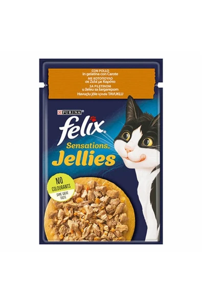 Pouch Sensations Jellies Tavuklu Ve Havuçlu Yetişkin Kedi Konservesi 26 Adet 85 gr ürün görseli 1