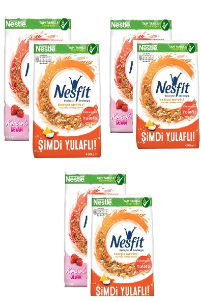Nesfit Kırmızı Meyveli Kahvaltılık Gevrek 400 gr 3 Adet Karışık Meyveli Gevrek 400 gr  3 Adet ürün görseli 1