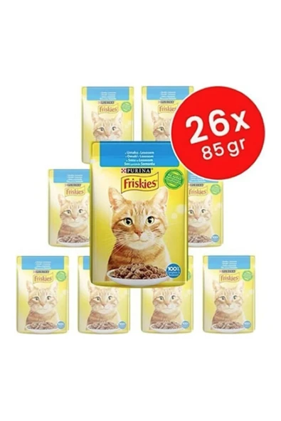 Somonlu Soslu Yaş Kedi Maması 85 gr X26 ürün görseli 1