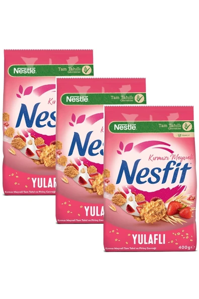Nesfit Kırmızı Meyveli Mısır Gevreği 400 gr X 3 Adet ürün görseli 1