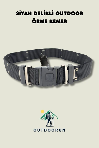 Siyah Delikli Outdoor Örme Kemer ürün görseli 1
