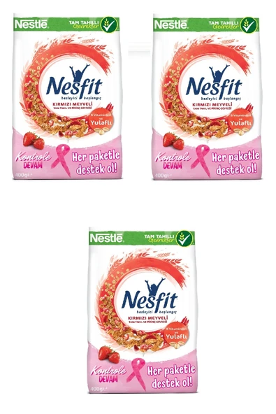 Nesfit Kırmızı Meyveli Kahvaltılık Gevrek 400 g X 3 Adet ürün görseli 1