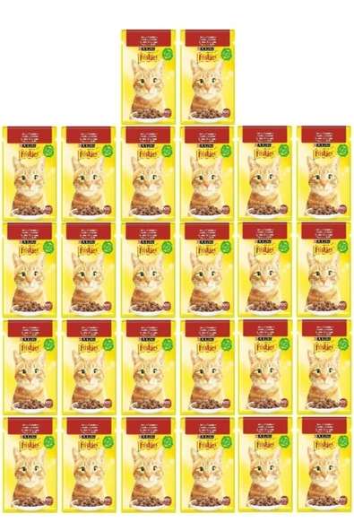 Purina Friskies Sığır Etli Soslu Pouch Yetişkin Kedi Yaş Maması 26 X 85 G ürün görseli 1