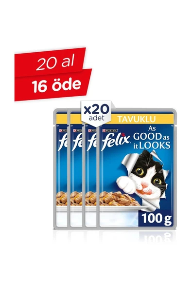 Tavuklu Yetişkin Kedi Pouch 20 Adet ürün görseli 1