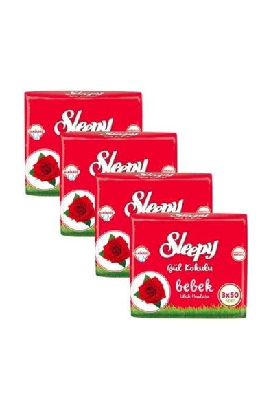 Sleepy Gül Kokulu Islak Havlu 3'lü Paket X 4 Adet ürün görseli 1