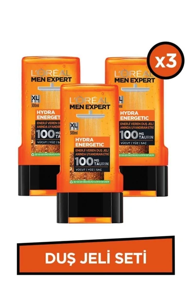 Men Expert Hydra Energetic Taurin İçeren Duş Jeli 300 ml 3'lü Set ürün görseli 1