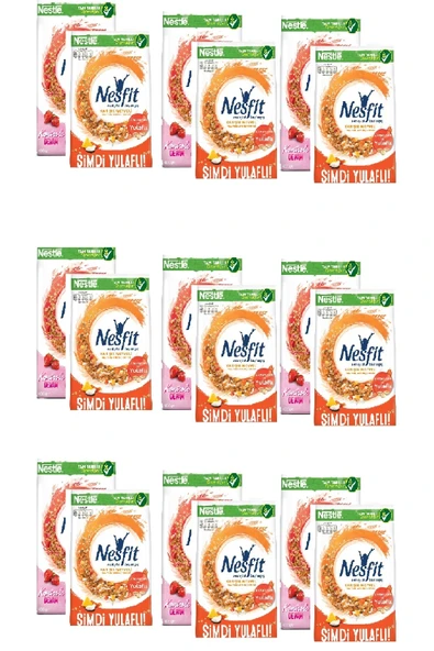 Nesfit Kırmızı Meyveli Kahvaltılık Gevrek 400 G X 9 Adet Karışık Meyveli Gevrek 400 Gr X 9 Adet ürün görseli 1