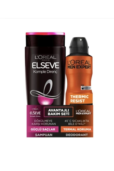 Men Expert Deodorant + Elseve Komple Direnç Şampuan 400 ml ürün görseli 1