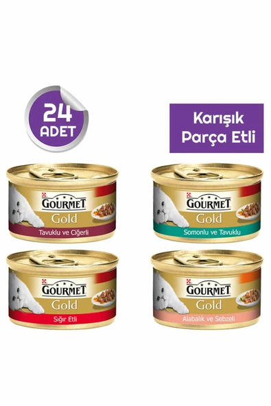 Gold Parça Etli Kedi Konservesi Karışık PAKET TYPET5 ürün görseli 1