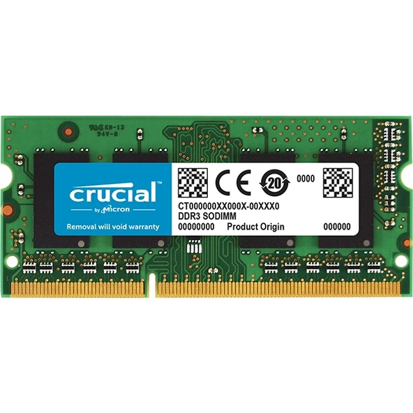 CRUCIAL 8GB 1600MHz DDR3 CRUSOL1600/8G NOTEBOOK RAM ürün görseli 1
