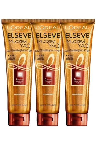 Loreal Paris Elseve Boyalı Saçlar için Saç Güzelleştirici Krem 150 ml*3 Adet ürün görseli 1