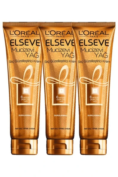 Elseve Normal Saçlar Için Durulanmayan Saç Güzelleştirici Krem 150 ml 3 Lü Set ürün görseli 1