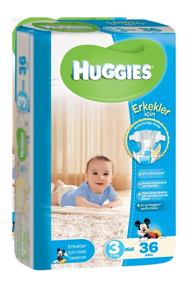 Bebek Bezi Erkek 3 Beden 30 Adet ürün görseli 1