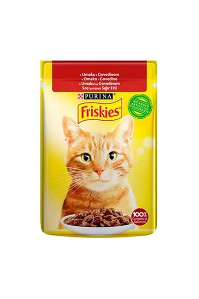 Friskies Sığır Etli Yetişkin Kedi Yaş Maması 85gr 26 Adet ürün görseli 1