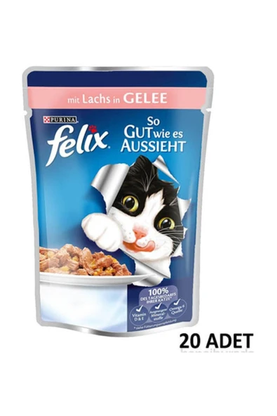 Pouch Somonlu Yaş Kedi Maması 20 Adet ürün görseli 1