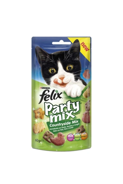 Felix Party Mix Ördek, Hindi Ve Tavşanlı Kedi Ödül Maması 60gr ürün görseli 1