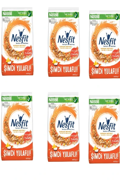 Nesfit Karışık Meyveli Kahvaltılık Gevrek 400 Gr X 6 Adet ürün görseli 1