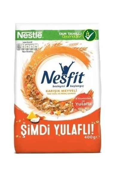 Nesfit Karışık Meyveli Tam Tahıl Ve Pirinç Gevreği 400 gr X 12 Paket ürün görseli 1