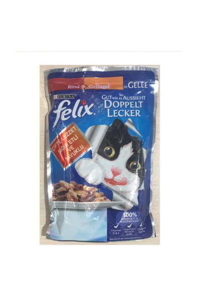 Pouch 48 Adet X Çifte Lezzet Sığır Tavuk Kedi Yaş Mama ürün görseli 1