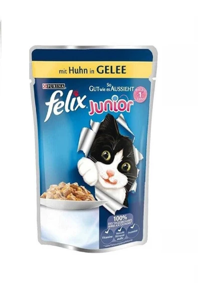 Junior Pouch Tavuklu Yavru Yaş Kedi Maması 20 Adet ürün görseli 1