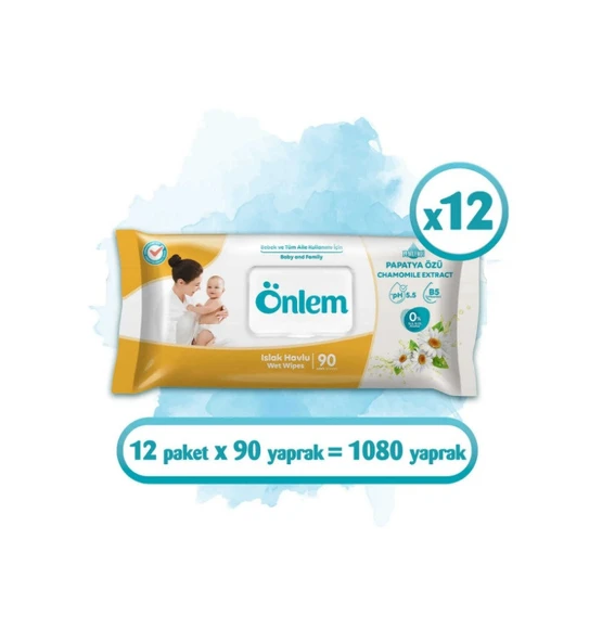 Önlem Papatyalı Islak Havlu Kapaklı 1080 Yaprak ürün görseli 1