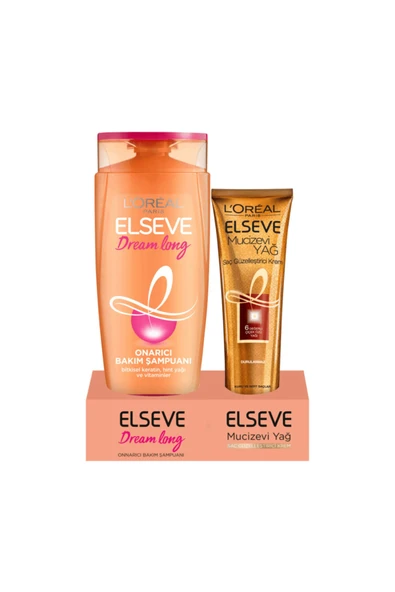 Dream Long Onarıcı Bakım Şampuan 375 ml L'oréal Paris Mucizevi Yağ Saç Güzelleştirici Krem 150 ml ürün görseli 1