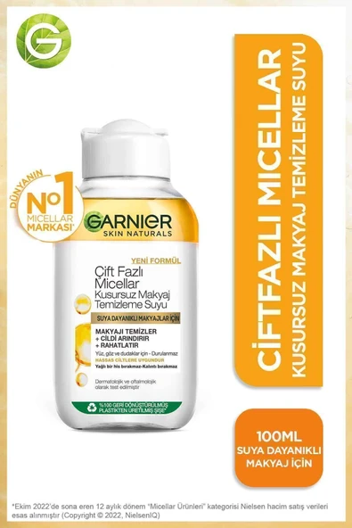 Çift Fazlı Micellar Kusursuz Makyaj Temizleme Suyu 100ml ürün görseli 1