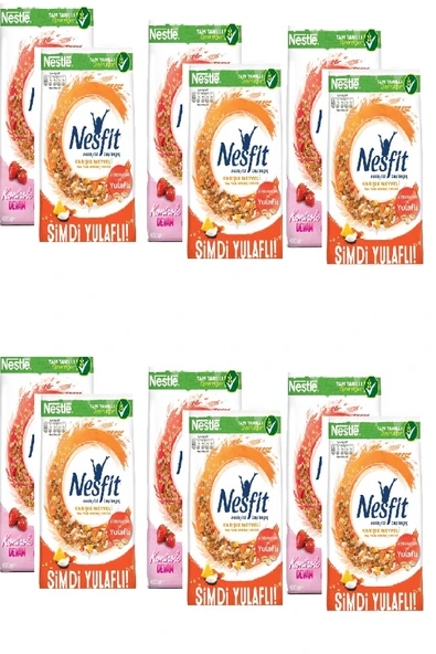 Nesfit Kırmızı Meyveli Kahvaltılık Gevrek 400 G X 6 Adet Karışık Meyveli Gevrek 400 Gr X 6 Adet ürün görseli 1