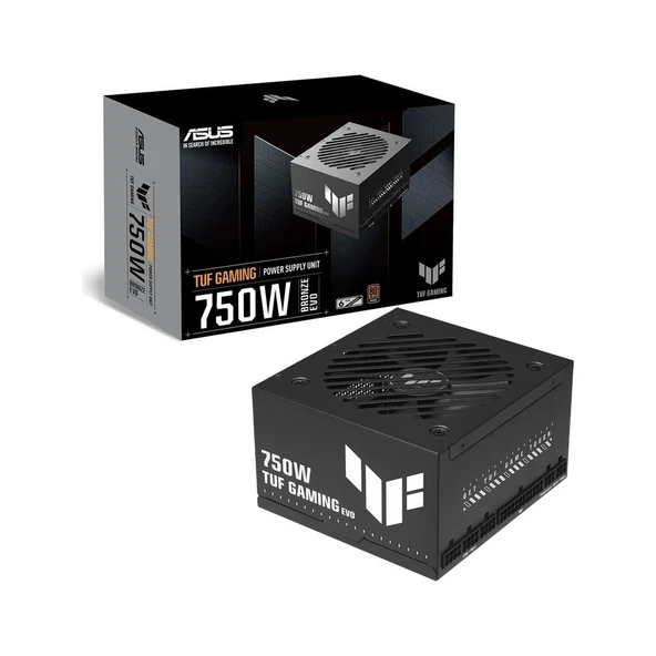 ASUS TUF GAMING 750B BRONZE EVO PSU ATX 3.1 FULL MODÜLER 80 PLUS BRONZE ASKERİ SINIF SERTİFİKASYON ÇİFT BİLYALI FAN KORUMALI PCB 6 YIL GARANTİ ürün görseli 1