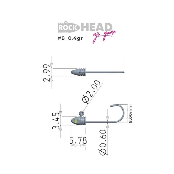 Fujin Rock-Head 8 No Aji Game Jighead - Resim 3