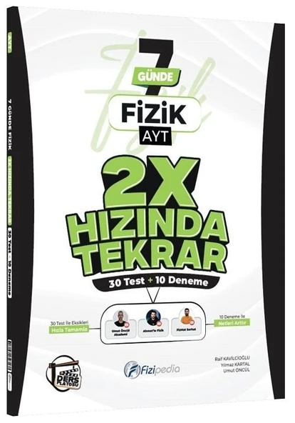 Fizipedia Yayınları AYT Fizik Ders Platosu 7 Günde 2X Hızında Tekrar Deneme ürün görseli 1