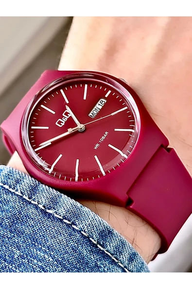 Unisex Takvimli Kol Saati 100 Metre Su Geçirmez A212  Mor ürün görseli 1