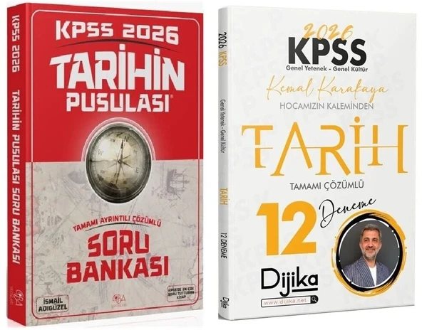 CBA + Dijika 2026 KPSS Tarihin Pusulası Soru Bankası + 12 Deneme 2 li Set - İsmail Adıgüzel, Kemal Karakaya CBA + Dijika Yayınları ürün görseli 1