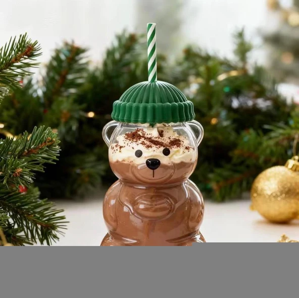 Sevimli Ayıcık Pipetli Bardak Bear Cup - Resim 3