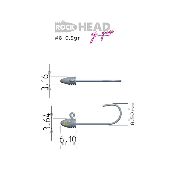 Fujin Rock-Head 6 No Aji Game Jighead - Resim 2