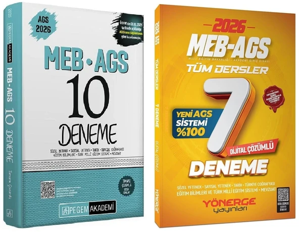 YENİ AGS - Pegem + Yönerge 2026 MEB-AGS Tüm Dersler 10 + 7 Deneme 2 li Set Pegem Akademi + Yönerge Yayınları ürün görseli 1
