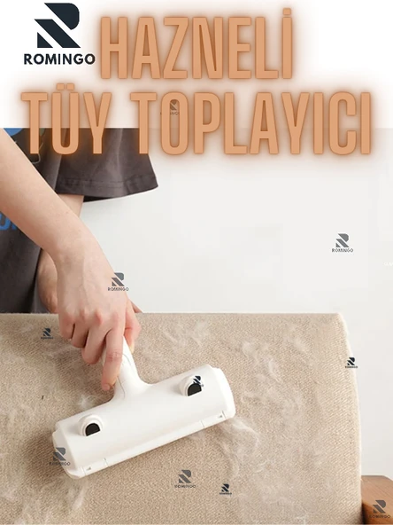 Hazneli Tüy Toplayıcı Kedi Köpek Kıl Fırçası Giysi Halı Koltuk Temizleyici ürün görseli 1