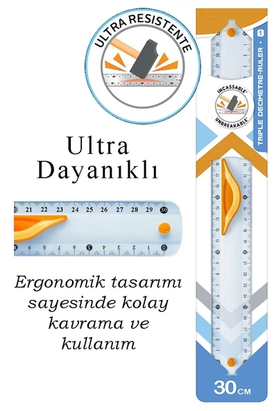 Dayanıklı Plastik Cetvel 30 Cm 1 Paket Plastik Cetvel Şeffaf Geometri Çizim Cetveli Kavraması Kolay Cetvel Okul Sınıf ürün görseli 1