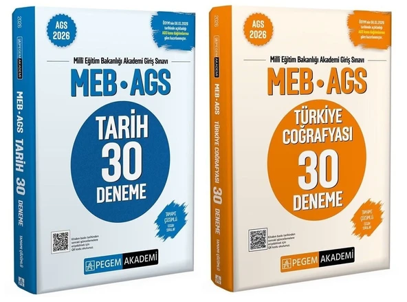 YENİ AGS - Pegem 2026 MEB-AGS Tarih + Türkiye Coğrafyası 60 Deneme 2 li Set Pegem Akademi Yayınları ürün görseli 1