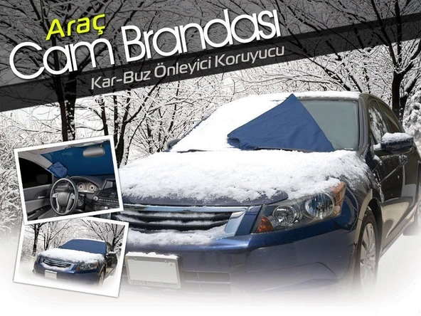 Araç Kar Buz Önleyici Büyük Boy Araç Ön Cam Brandası (150 cm x 70 cm) ürün görseli 1